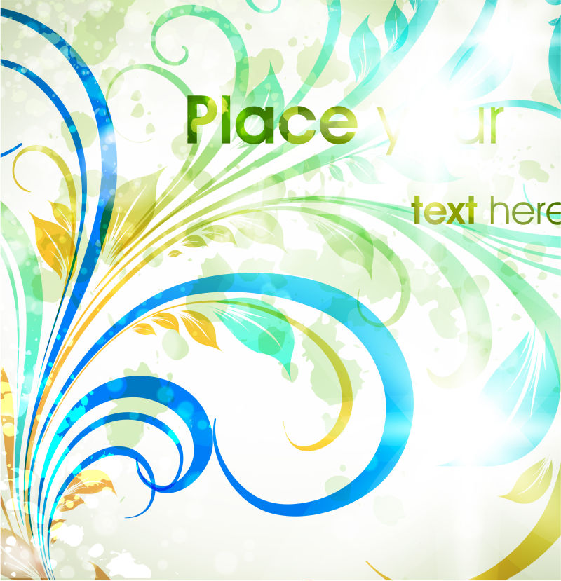 春花设计元素-复古设计的花卉抽象背景-矢量-EPS 10