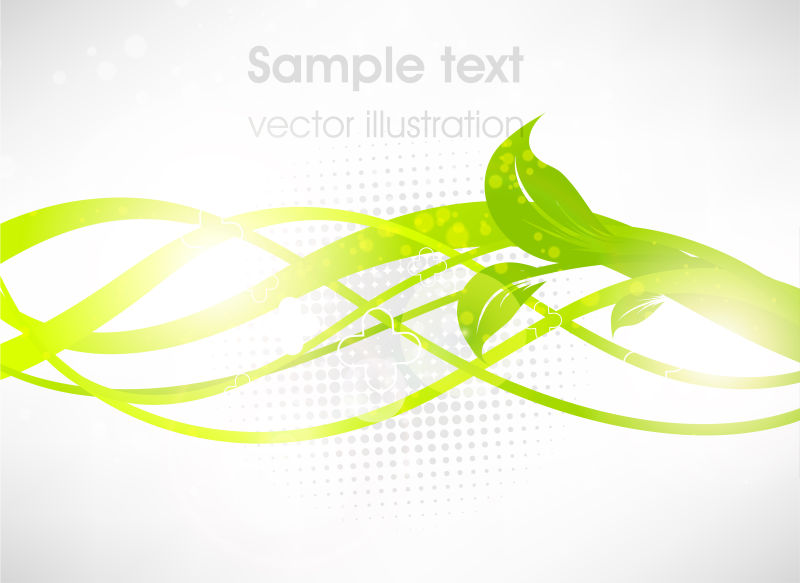 绿色花线-夏季清新设计的抽象向量背景