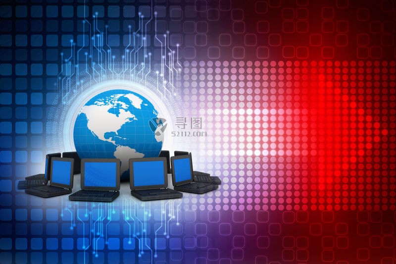 网络概念三维背景