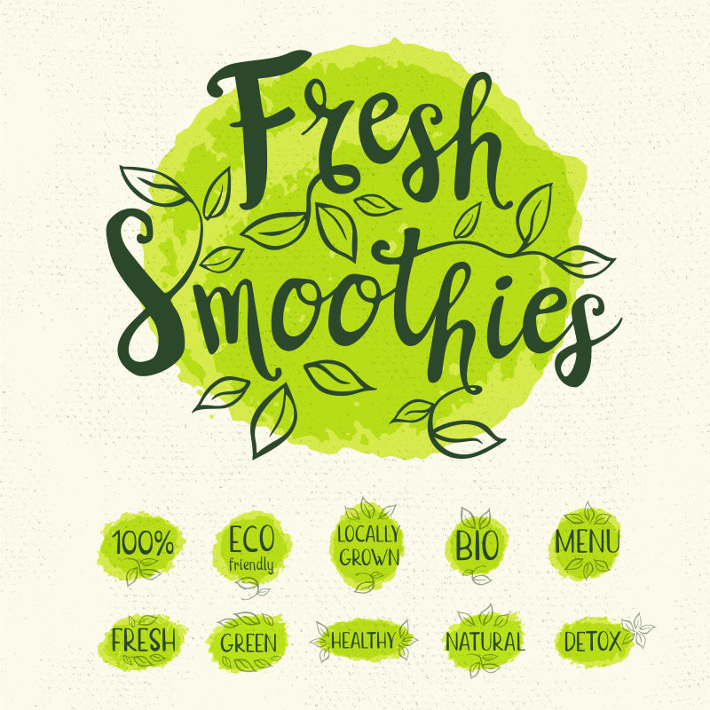 一套手绘标签食品调味品