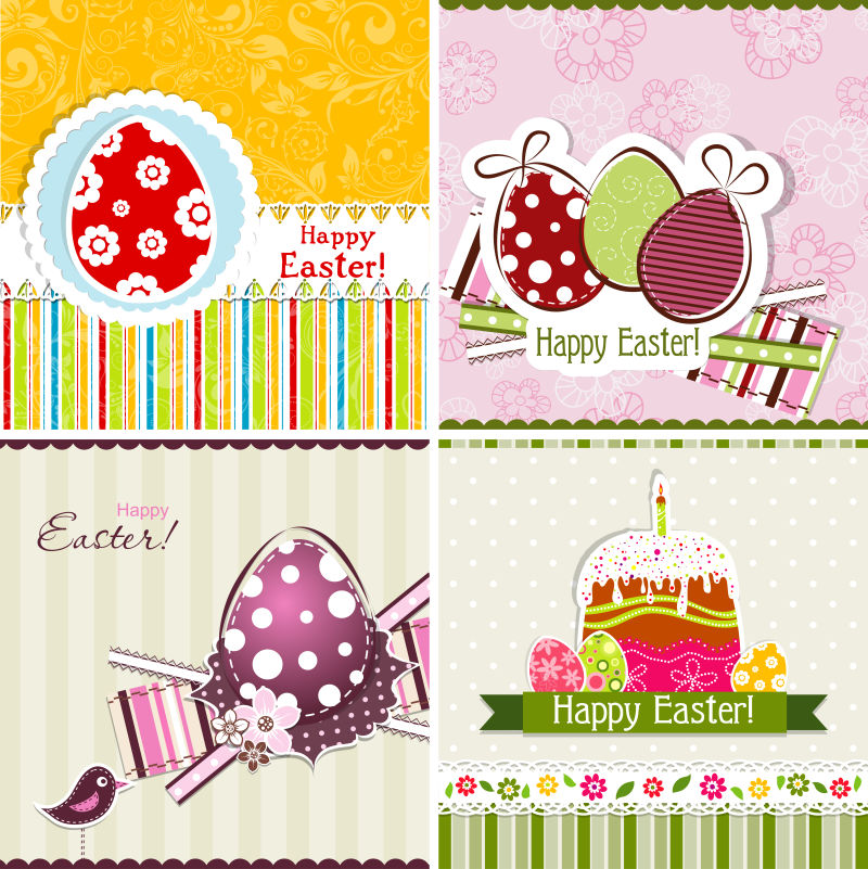 模板复活节贺卡矢量