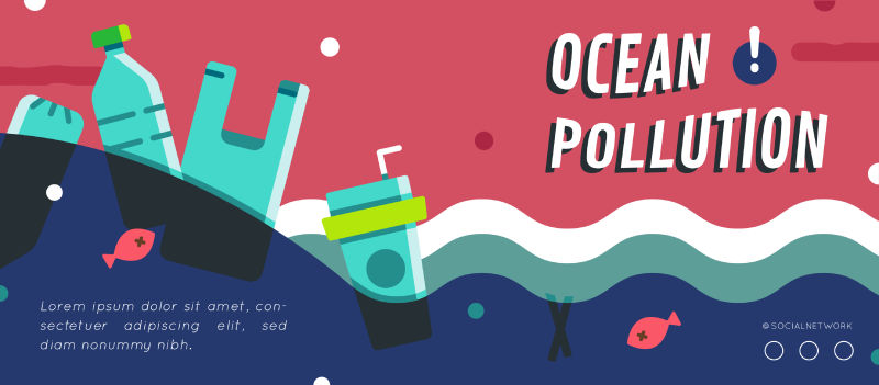 海洋污染旗帜布局