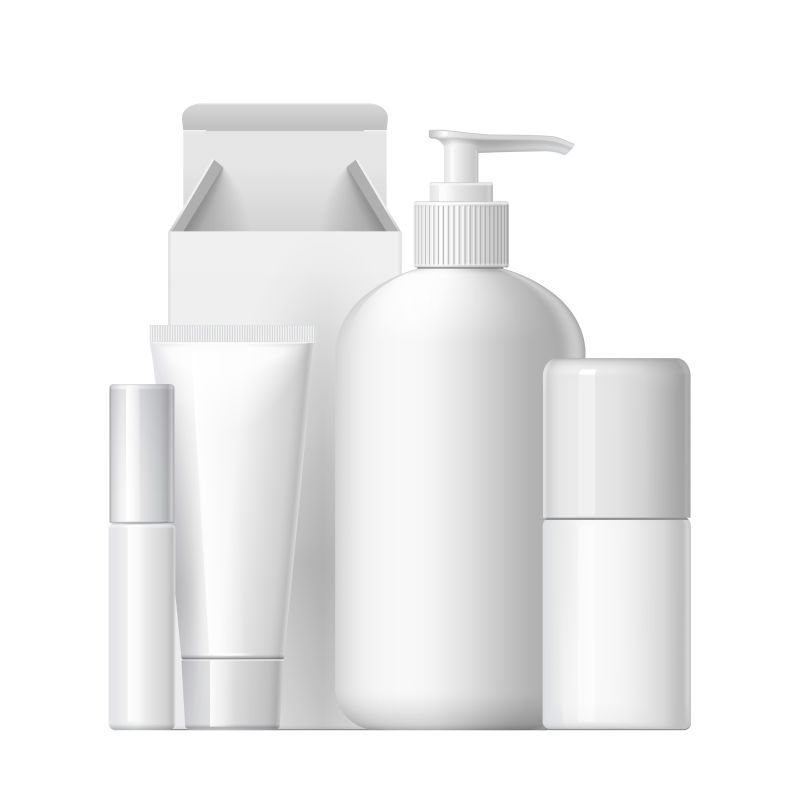 凉爽逼真的白色塑料瓶产品包装化妆品药品