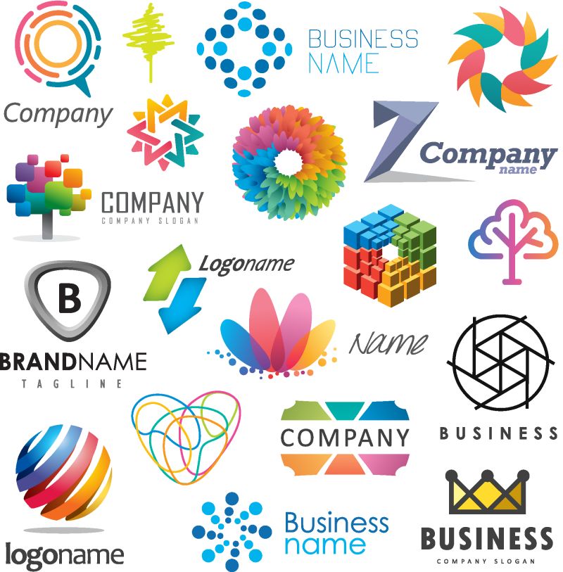 标志设计中的抽象矢量元素