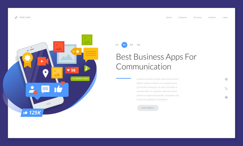 创意网站模板设计-网站和移动网站开发中网页设计的向量图概念-易于编辑和定制