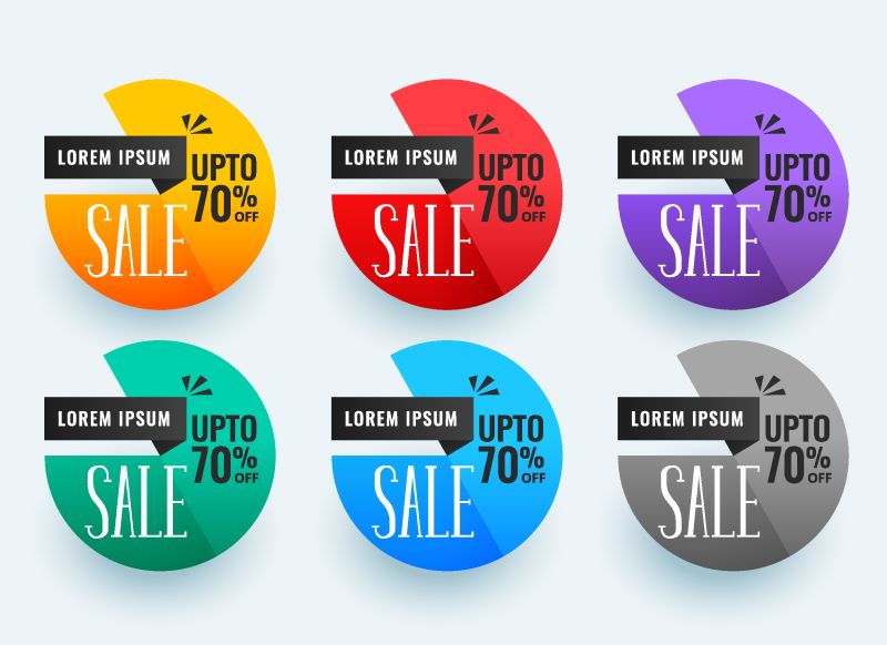 多种颜色的圆形销售横幅