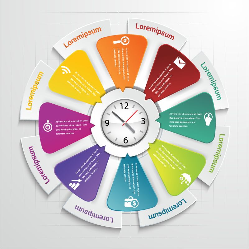 创意模板矢量信息图集8个选项