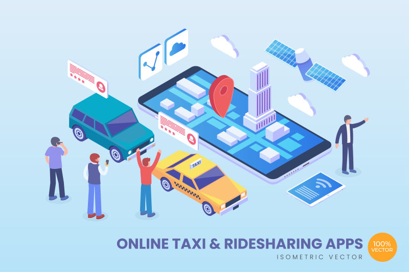 矢量现代商业等距概念