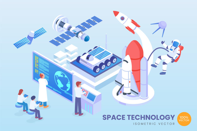 矢量现代商业等距概念