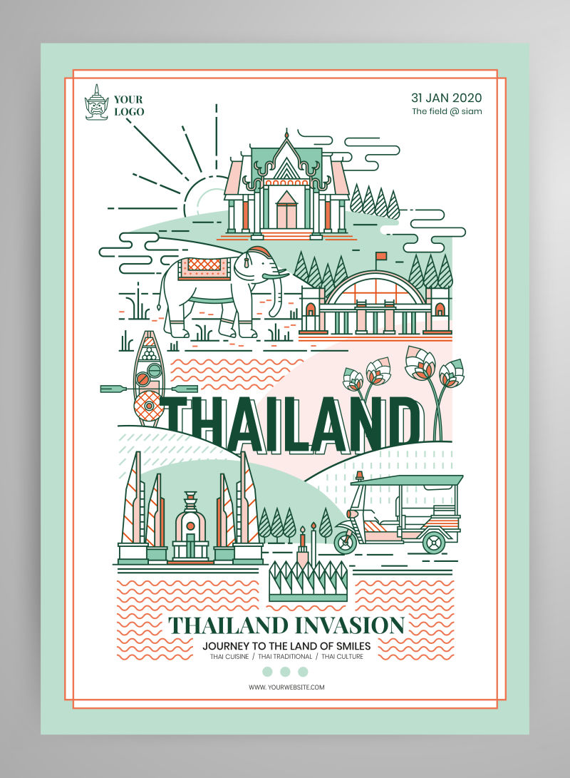 泰国海报布局元素