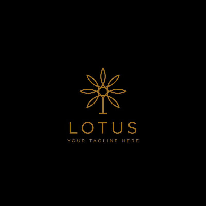 花卉线美丽高级简单标识模板