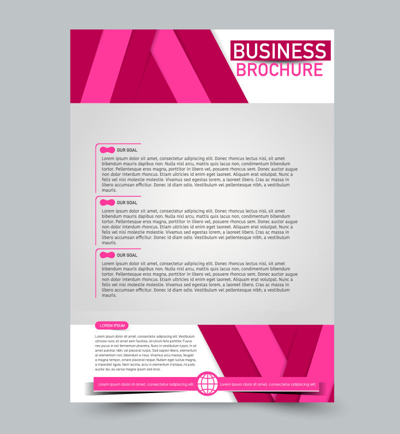 红色和粉色矢量传单模板抽象小册子设计年度报告包括背景商业教育广告可编辑插图