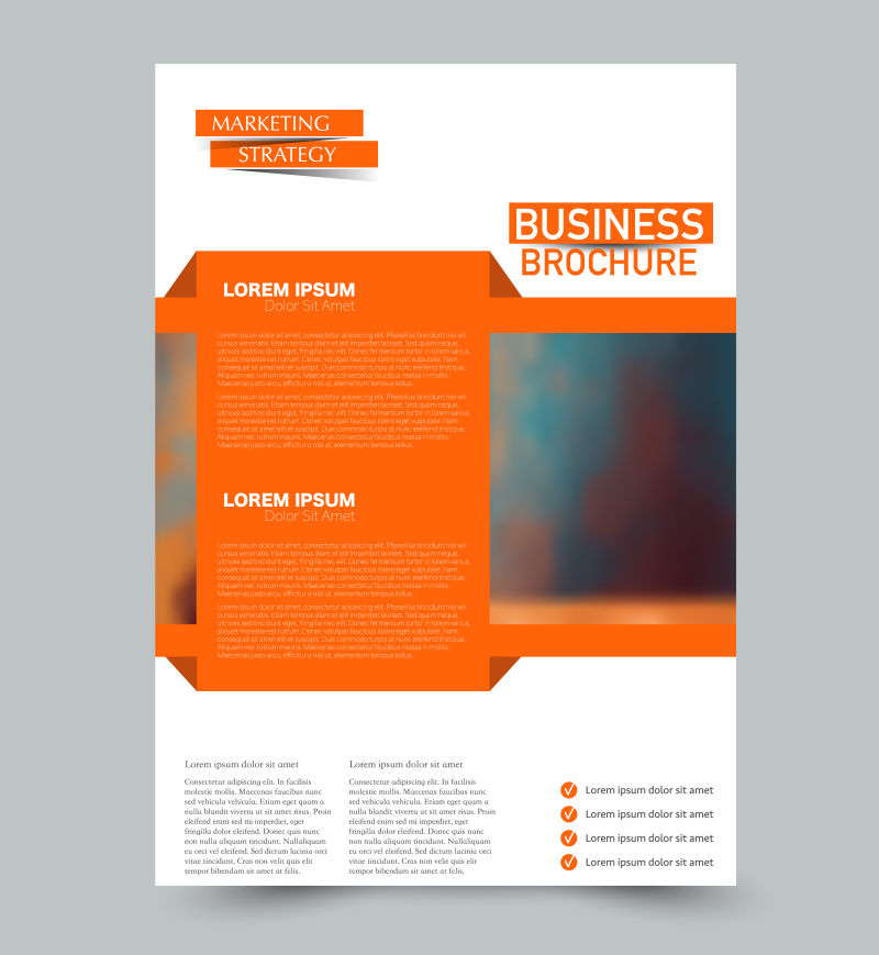 橙色矢量传单模板抽象小册子设计年度报告包括背景商业教育广告可编辑插图