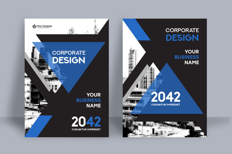 城市背景商务书封面设计模板