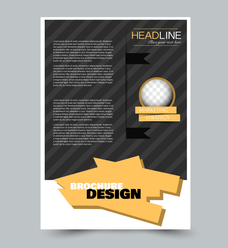 黑色和橙色传单模板抽象小册子设计年度报告包括背景商业教育广告可编辑矢量插图