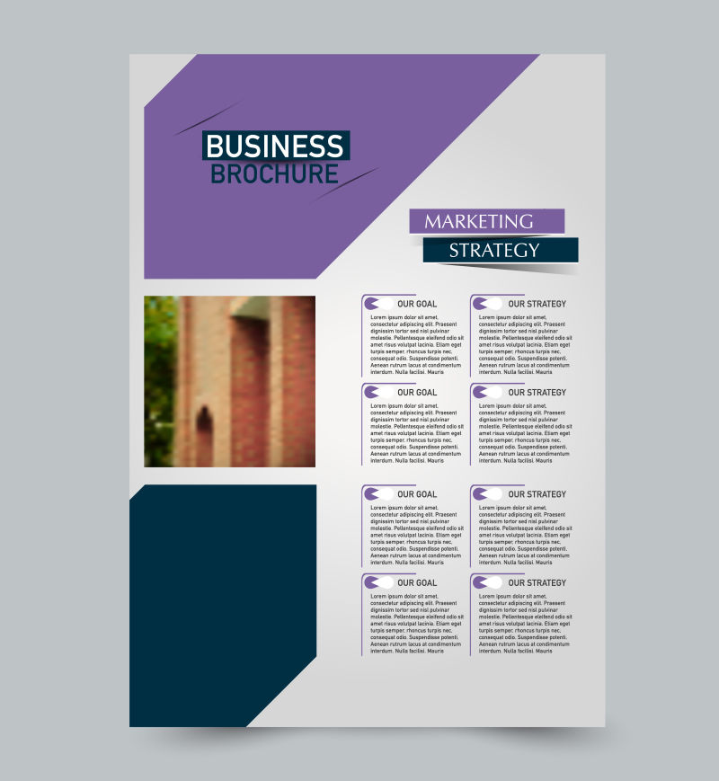 紫色和蓝色传单矢量设计模板集商业手册年度报告或杂志封面