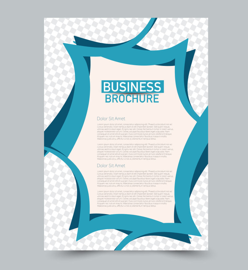 蓝色矢量传单模板抽象小册子设计年度报告包括背景商业教育广告可编辑插图