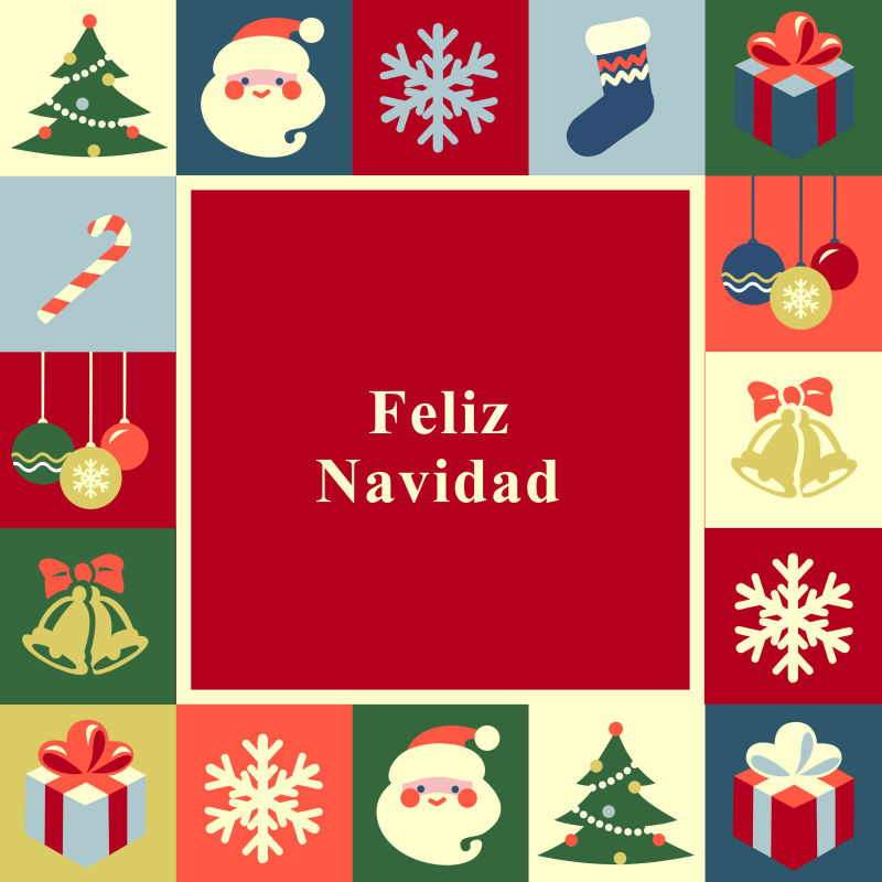 圣诞框架模板卡-矢量背景