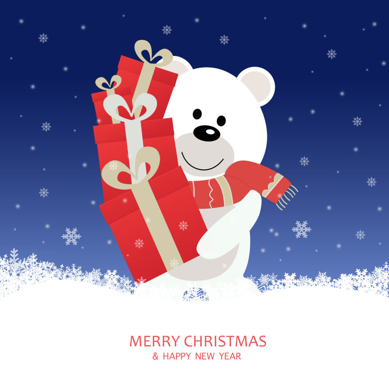 圣诞熊圣诞快乐新年快乐