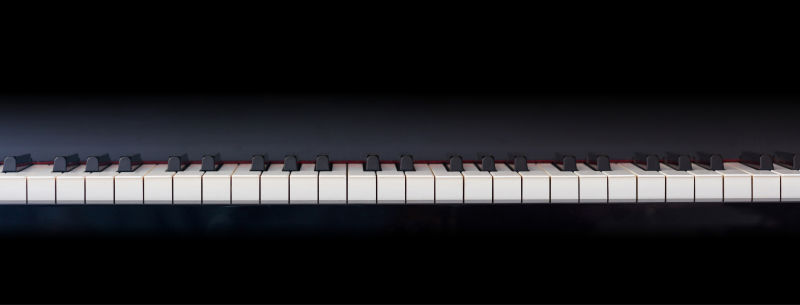 钢琴键盘前视图复印空间