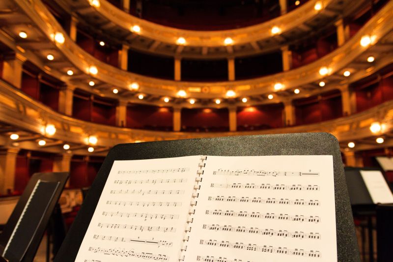 音乐厅乐谱特写音乐概念