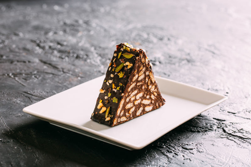 美味的自制马赛克巧克力饼干蛋糕