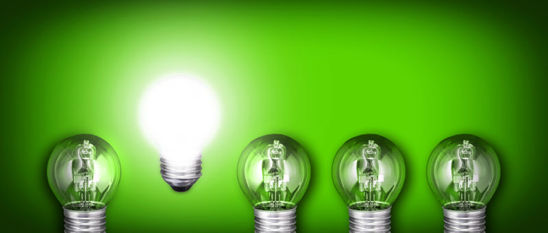 带有灯泡行和发光灯泡的概念概念