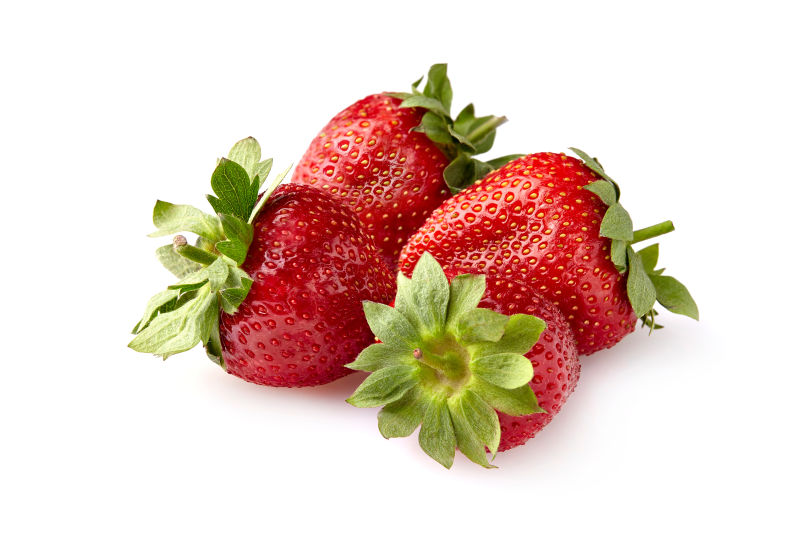白色背景草莓
