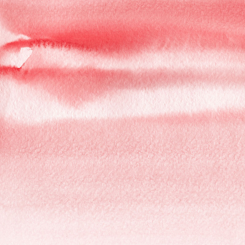 白纸背景上的红色墨水和水彩纹理-油漆泄漏和ombre效应-手绘抽象形象