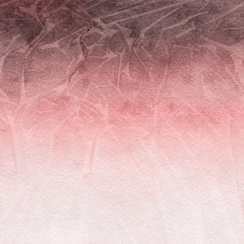 白纸背景上的红色墨水和水彩纹理-油漆泄漏和ombre效应-手绘抽象形象