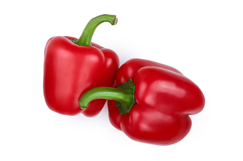 白底红甜椒俯视图平铺