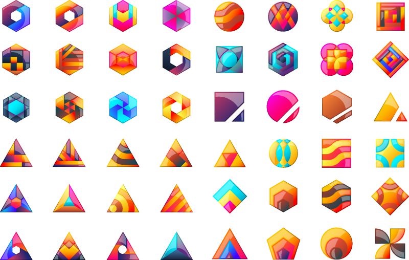 旗帜海报传单的现代最小矢量标志