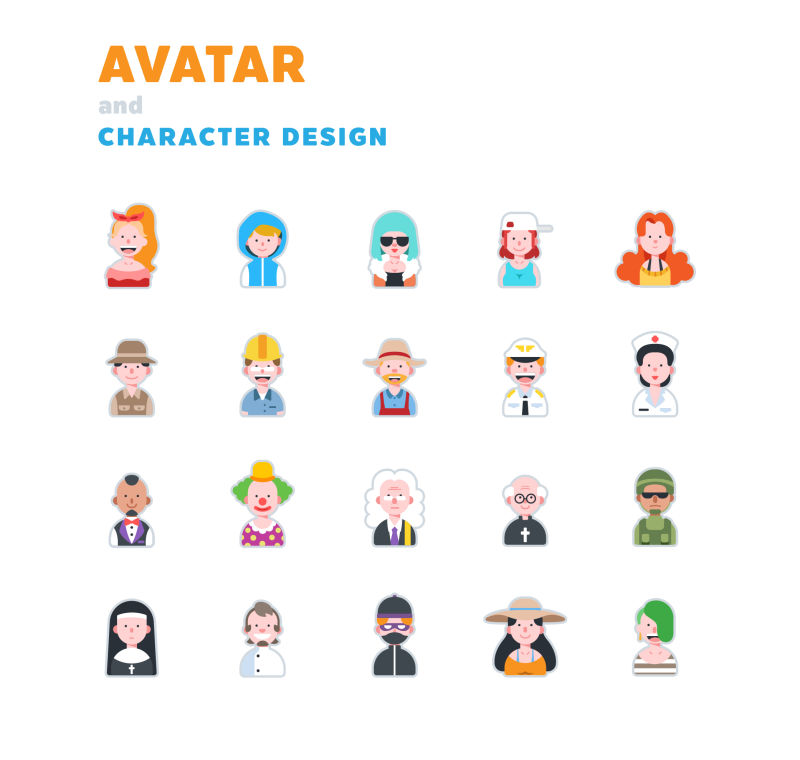 矢量各式元素扁平图标