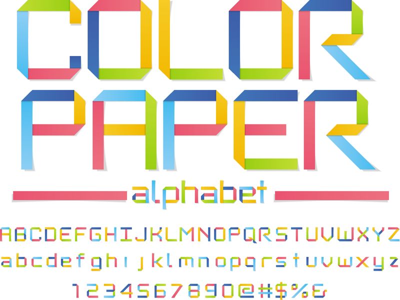现代纸字母设计矢量