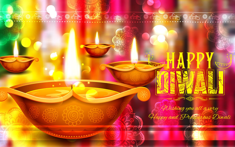 印度灯节欢乐节灯节假日迪亚燃烧