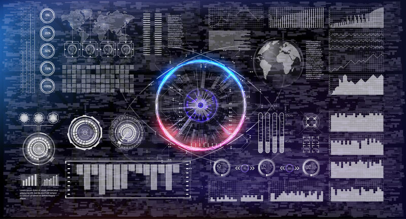 Hud元素graph.vector插图Web的抬头显示元素
