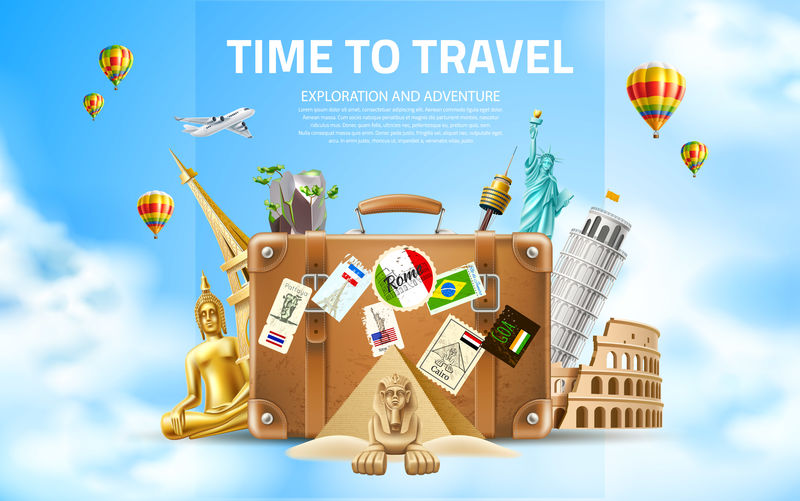 矢量旅游海报设计3D