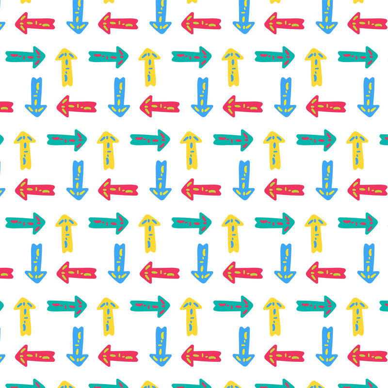 箭头-指针矢量无缝模式-几何符号纹理-包装纸平面设计