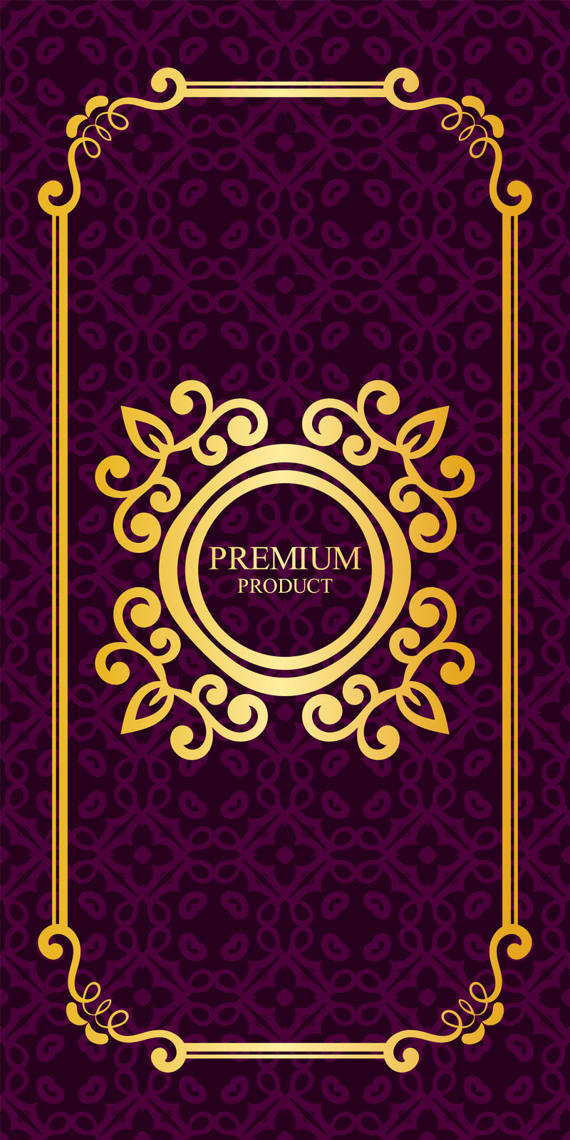 复古豪华背景带有复古元素标签图标和框架用于包装豪华产品矢量图解