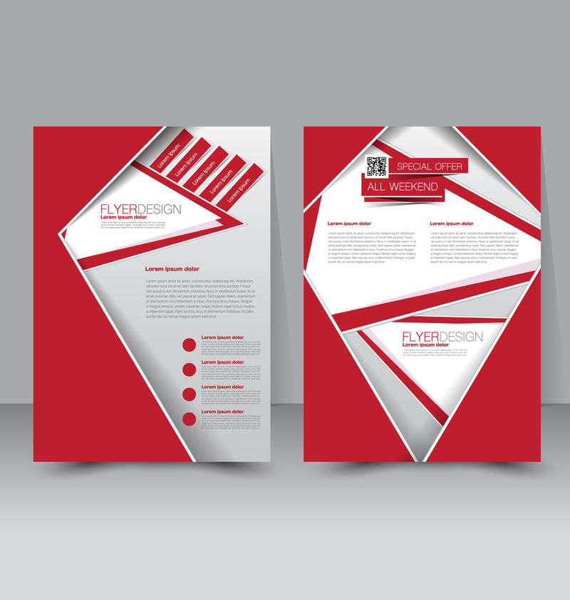 飞片模板商业手册编辑A4海报设计教育演示网站杂志封面红色