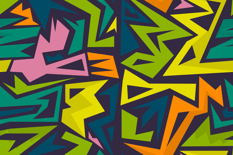 矢量彩色涂鸦图案背景