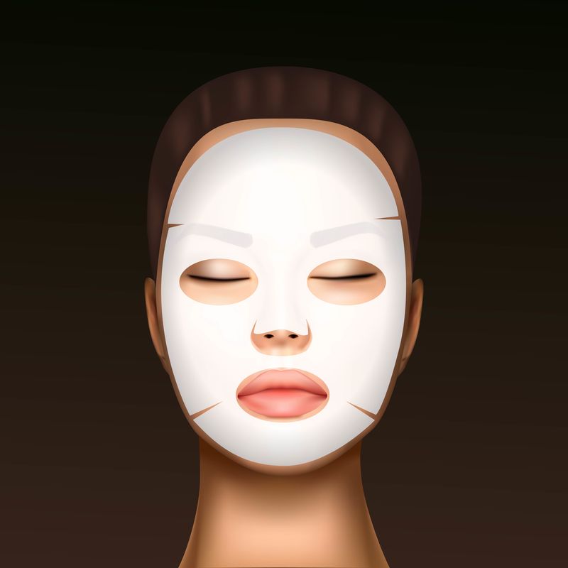 一个年轻漂亮女孩的面部表情矢量图