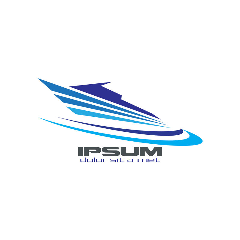 抽象蓝色快艇标志