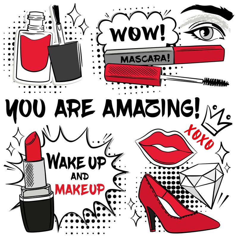 矢量复古化妆品背景