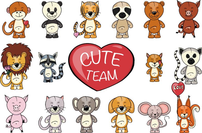 矢量卡通生物集