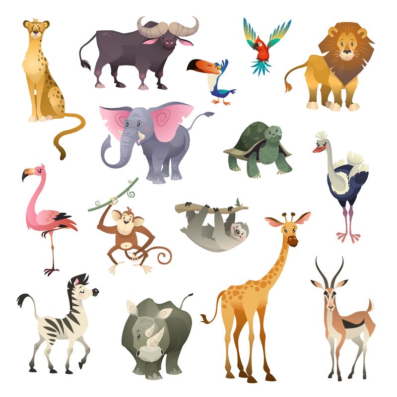矢量卡通生物集