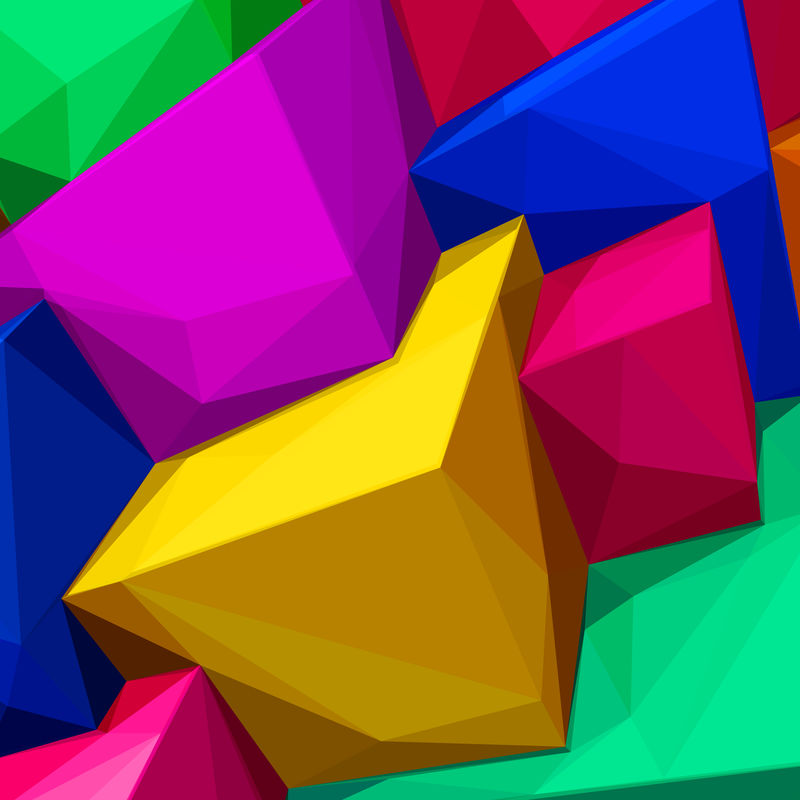 抽象背景彩色立方体和三角形阴影f