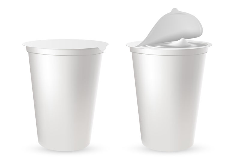 现实的塑料包装酸奶用箔盖帽子