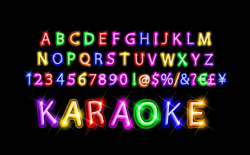 矢量彩色霓虹灯字母