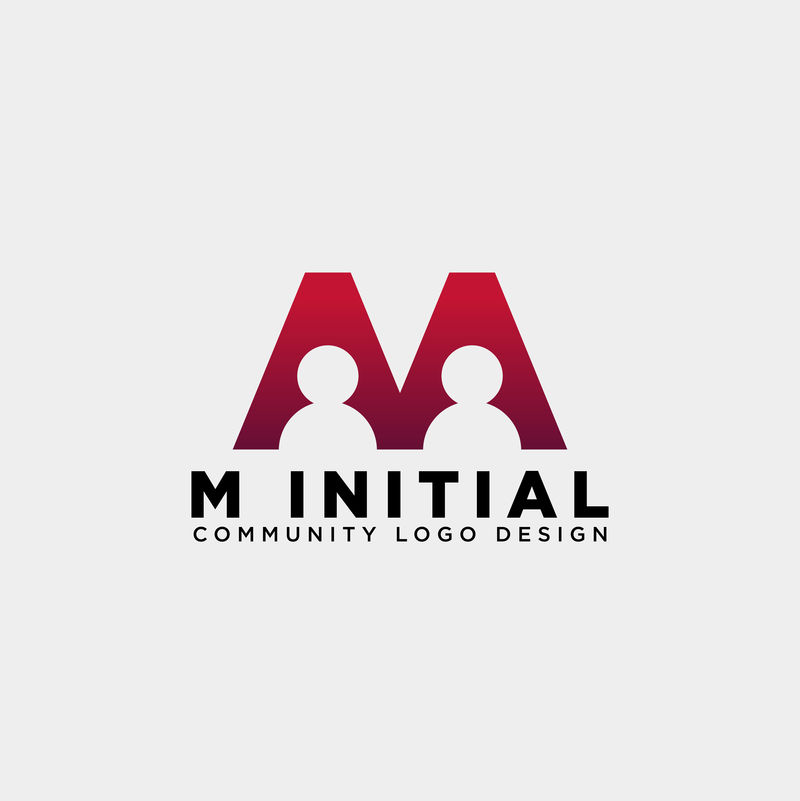 字母m社区人类标志模板矢量插图图标元素隔离